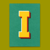 Deli Cards Monogrammkarte "I" | Coole Buchstaben Postkarte