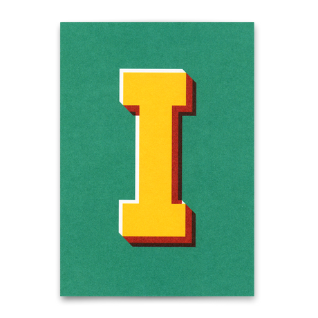 Deli Cards Monogrammkarte "I" | Coole Buchstaben Postkarte