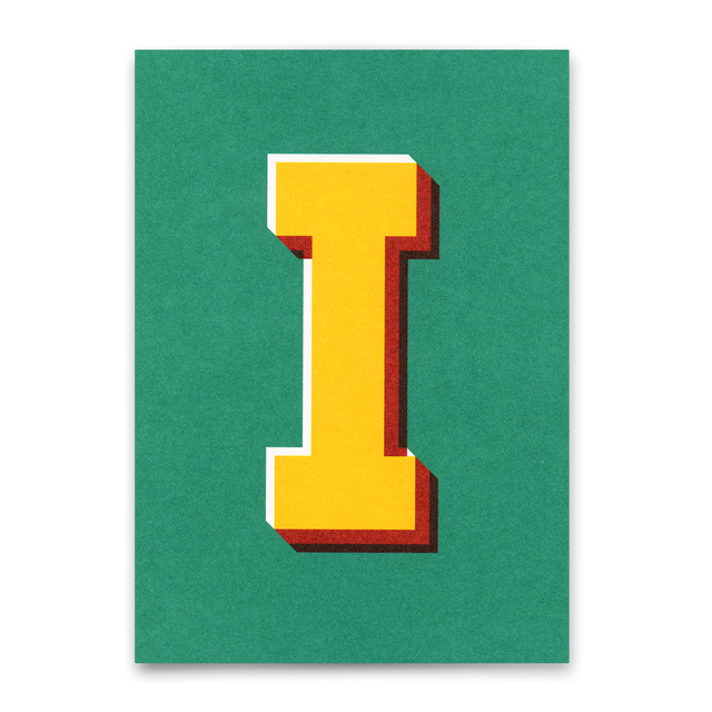 Deli Cards Monogrammkarte "I" | Coole Buchstaben Postkarte