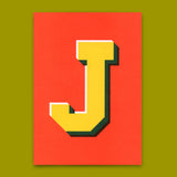 Deli Cards Monogrammkarte "J" | Coole Buchstaben Postkarte