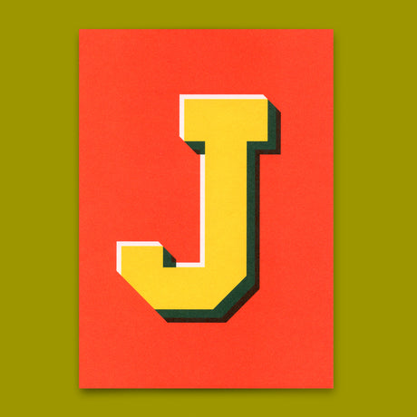 Deli Cards Monogrammkarte "J" | Coole Buchstaben Postkarte