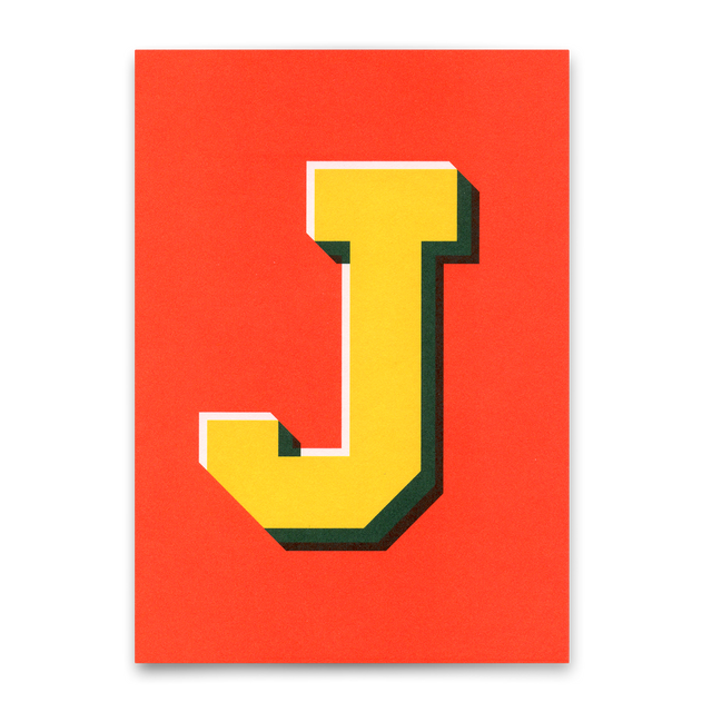 Deli Cards Monogrammkarte "J" | Coole Buchstaben Postkarte