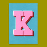 Deli Cards Monogrammkarte "K" | Coole Buchstaben Postkarte