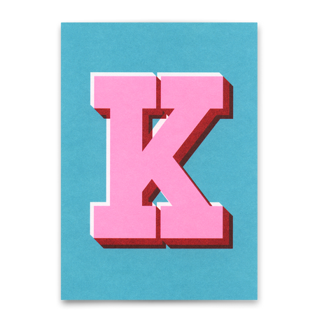 Deli Cards Monogrammkarte "K" | Coole Buchstaben Postkarte
