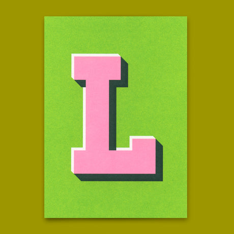 Deli Cards Monogrammkarte "L" | Coole Buchstaben Postkarte
