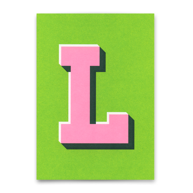 Deli Cards Monogrammkarte "L" | Coole Buchstaben Postkarte