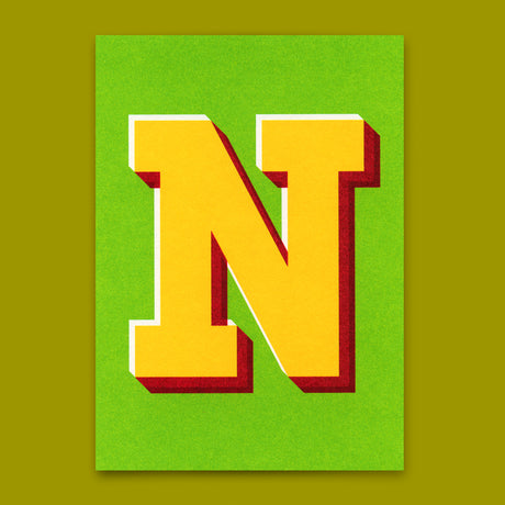 Deli Cards Monogrammkarte "N" | Coole Buchstaben Postkarte