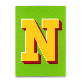 Deli Cards Monogrammkarte "N" | Coole Buchstaben Postkarte
