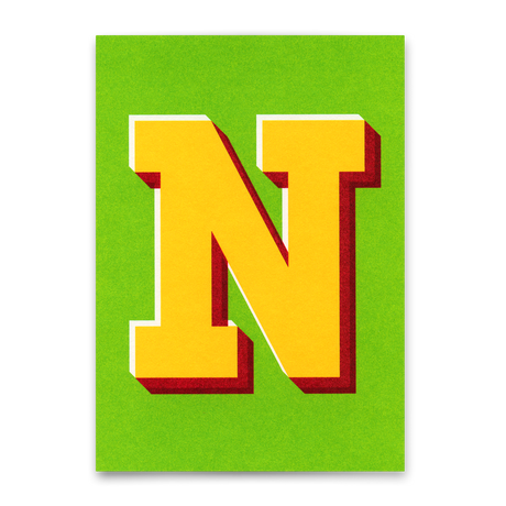 Deli Cards Monogrammkarte "N" | Coole Buchstaben Postkarte