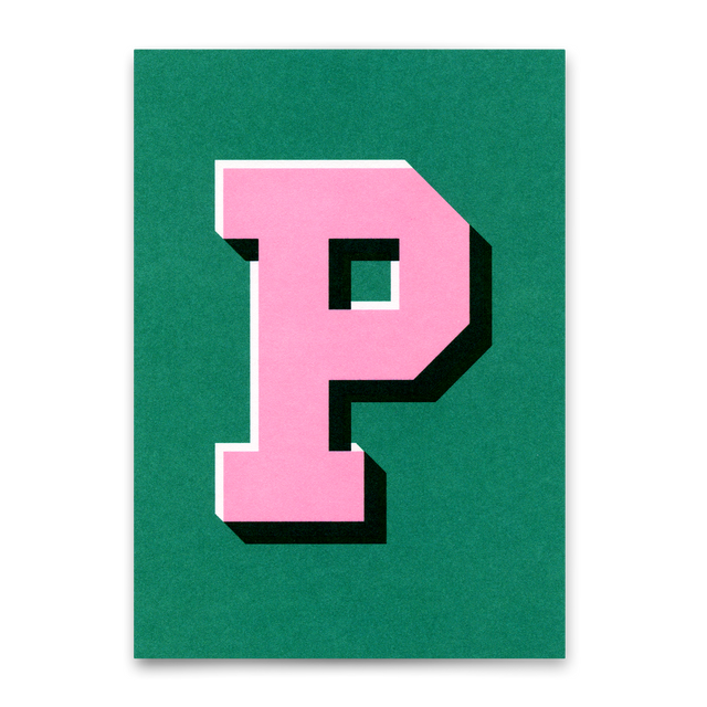 Deli Cards Monogrammkarte "P" | Coole Buchstaben Postkarte