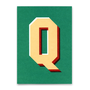 Deli Cards Monogrammkarte "Q" | Coole Buchstaben Postkarte