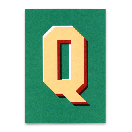 Deli Cards Monogrammkarte "Q" | Coole Buchstaben Postkarte
