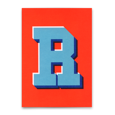Deli Cards Monogrammkarte "R" | Coole Buchstaben Postkarte