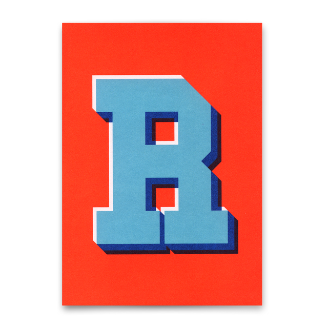 Deli Cards Monogrammkarte "R" | Coole Buchstaben Postkarte
