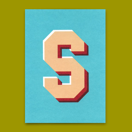 Deli Cards Monogrammkarte "S" | Coole Buchstaben Postkarte