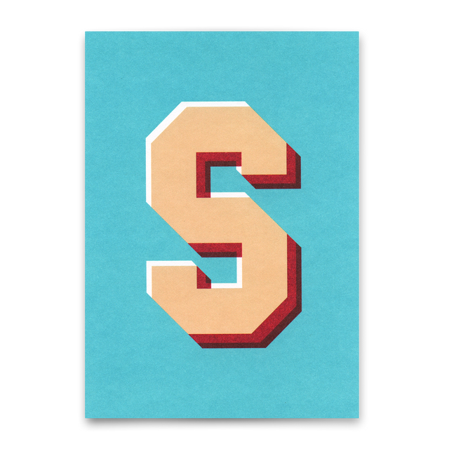 Deli Cards Monogrammkarte "S" | Coole Buchstaben Postkarte