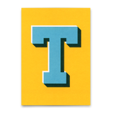 Deli Cards Monogrammkarte "T" | Coole Buchstaben Postkarte