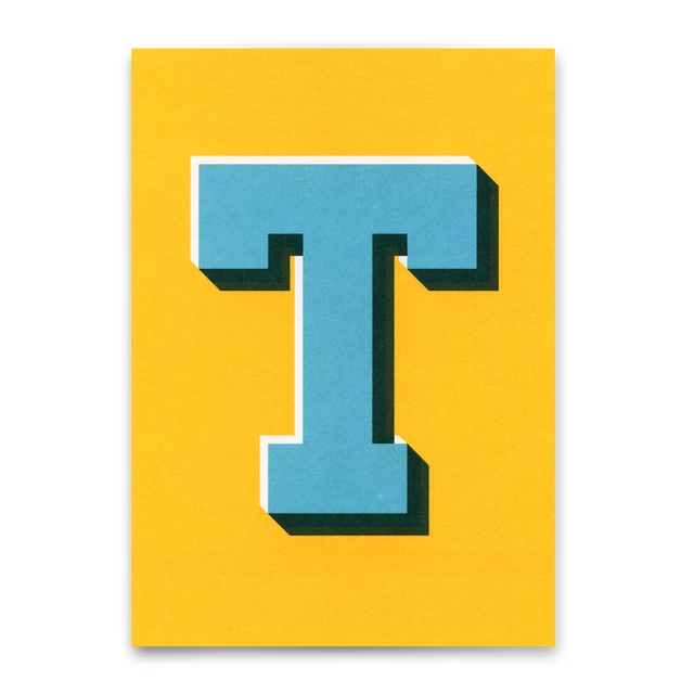 Deli Cards Monogrammkarte "T" | Coole Buchstaben Postkarte