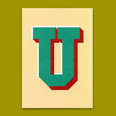 Deli Cards Monogrammkarte "U" | Coole Buchstaben Postkarte
