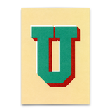 Deli Cards Monogrammkarte "U" | Coole Buchstaben Postkarte