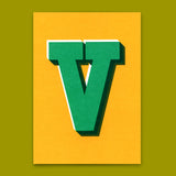 Deli Cards Monogrammkarte "V" | Coole Buchstaben Postkarte