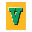 Deli Cards Monogrammkarte "V" | Coole Buchstaben Postkarte