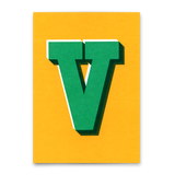 Deli Cards Monogrammkarte "V" | Coole Buchstaben Postkarte