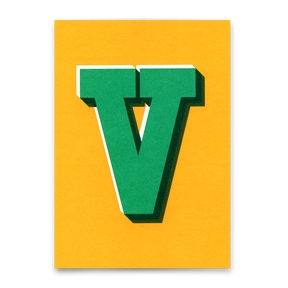 Deli Cards Monogrammkarte "V" | Coole Buchstaben Postkarte