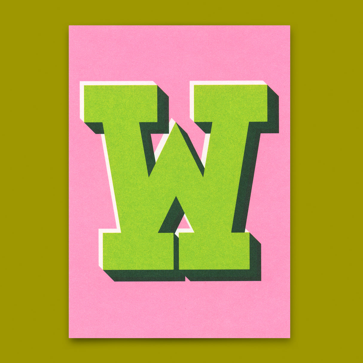 Deli Cards Monogrammkarte "W" | Coole Buchstaben Postkarte