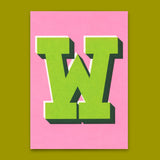 Deli Cards Monogrammkarte "W" | Coole Buchstaben Postkarte