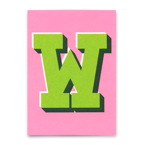 Deli Cards Monogrammkarte "W" | Coole Buchstaben Postkarte