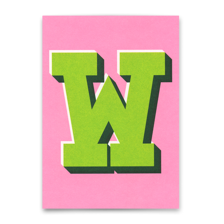 Deli Cards Monogrammkarte "W" | Coole Buchstaben Postkarte