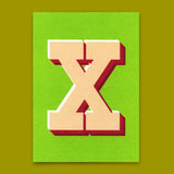 Deli Cards Monogrammkarte "X" | Coole Buchstaben Postkarte