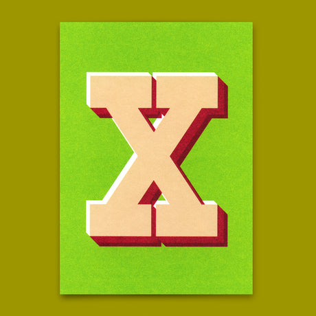 Deli Cards Monogrammkarte "X" | Coole Buchstaben Postkarte