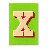 Deli Cards Monogrammkarte "X" | Coole Buchstaben Postkarte