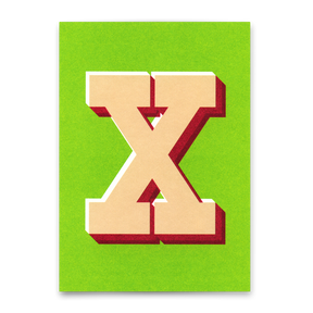 Deli Cards Monogrammkarte "X" | Coole Buchstaben Postkarte