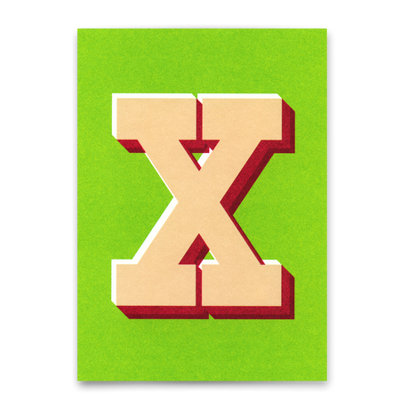 Deli Cards Monogrammkarte "X" | Coole Buchstaben Postkarte