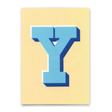 Deli Cards Monogrammkarte "Y" | Coole Buchstaben Postkarte