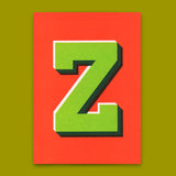 Deli Cards Monogrammkarte "Z" | Coole Buchstaben Postkarte