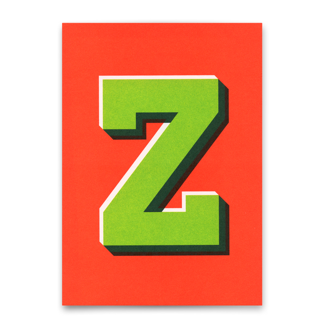 Deli Cards Monogrammkarte "Z" | Coole Buchstaben Postkarte
