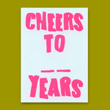Deli Cards Postkarte "Cheers to X years" | Lustige Karte zum Geburtstag
