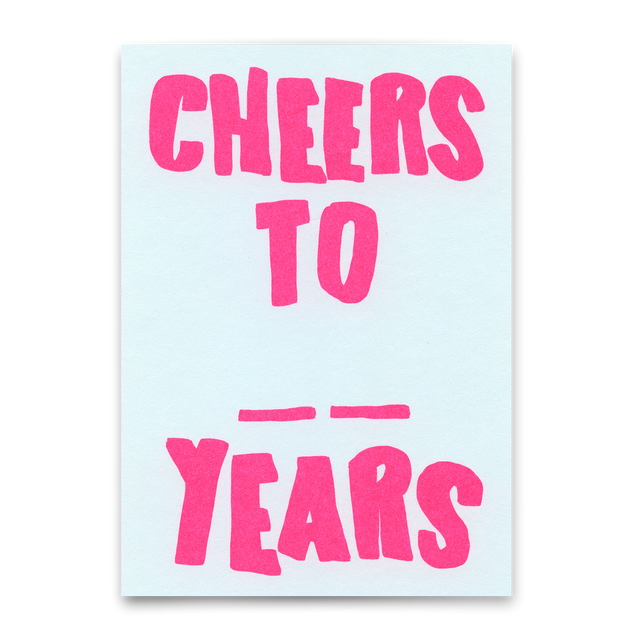 Deli Cards Postkarte "Cheers to X years" | Lustige Karte zum Geburtstag