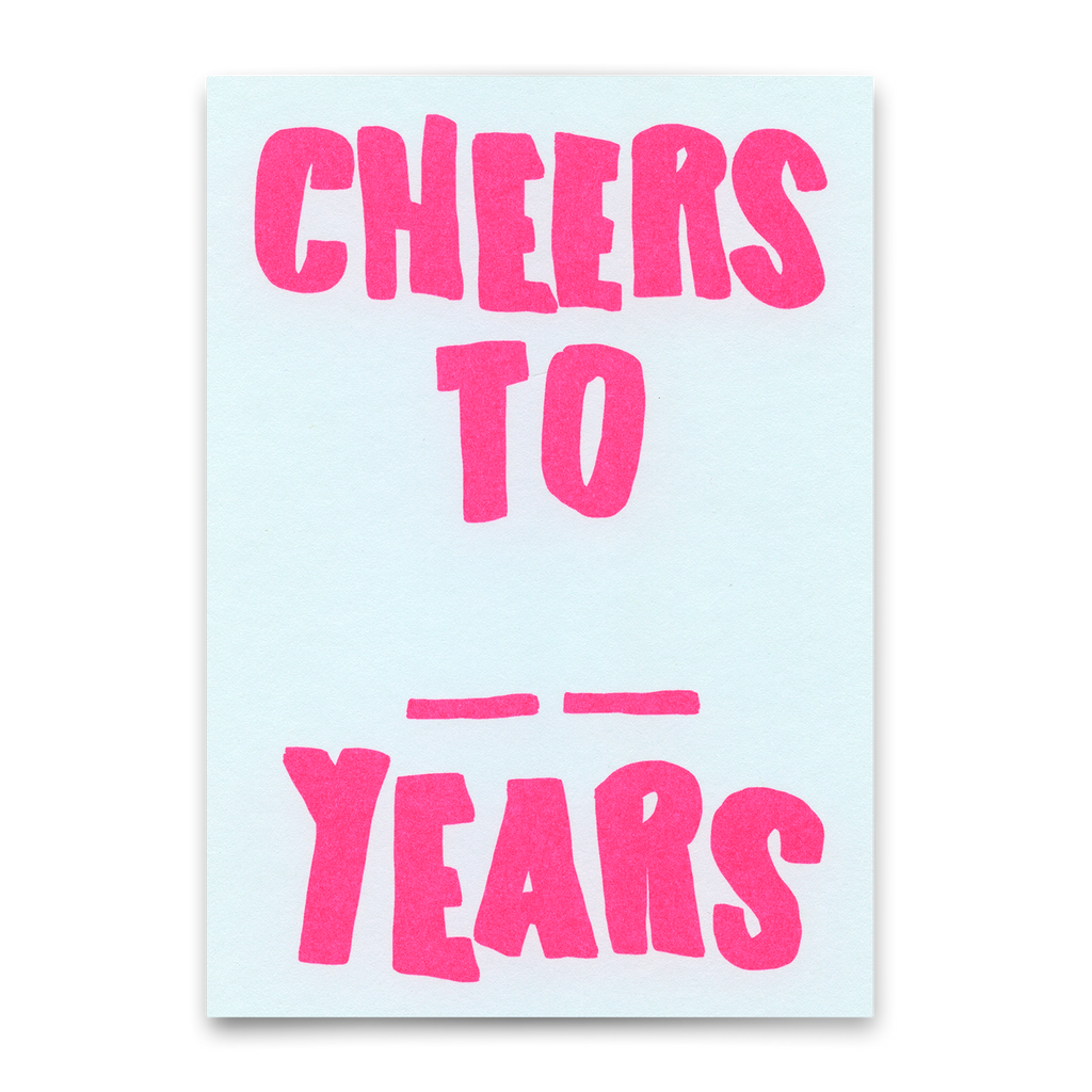 Deli Cards Postkarte "Cheers to X years" | Lustige Karte zum Geburtstag