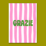 Deli Cards Postkarte "Grazie" | Schöne Karte zum Dankesagen