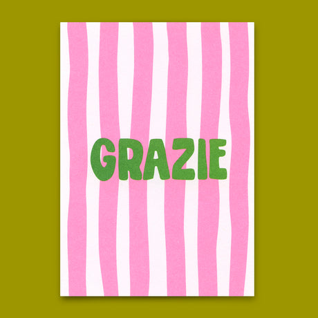 Deli Cards Postkarte "Grazie" | Schöne Karte zum Dankesagen