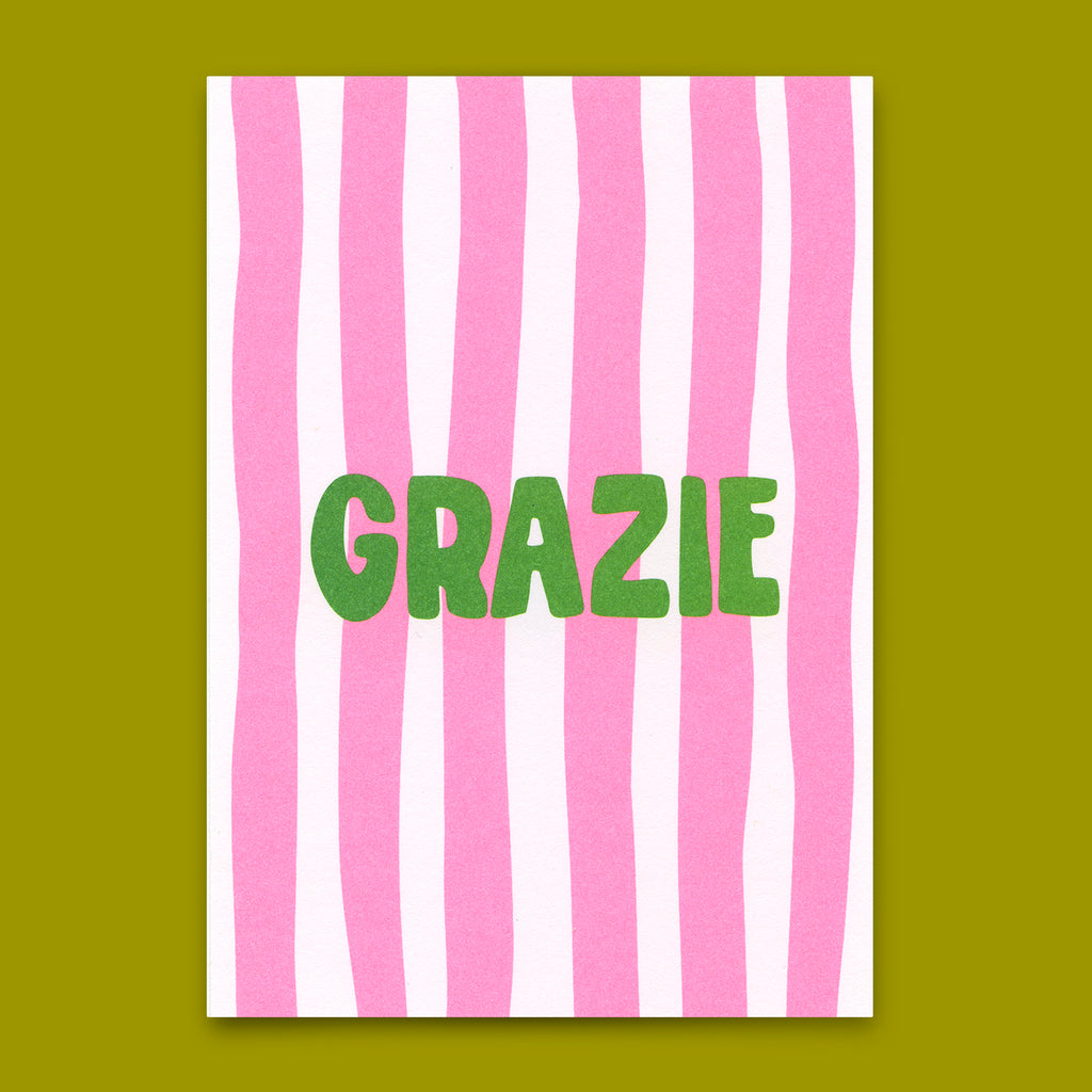 Deli Cards Postkarte "Grazie" | Schöne Karte zum Dankesagen