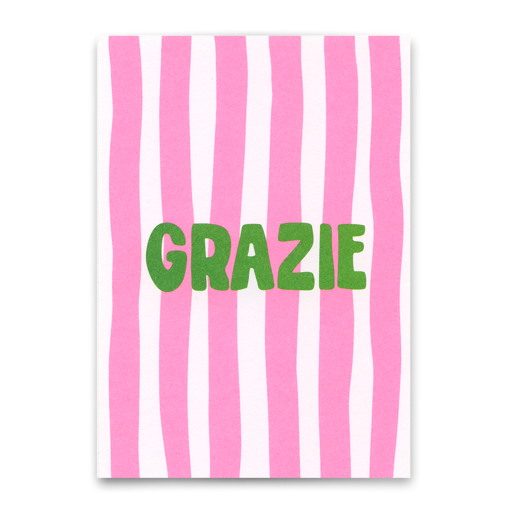 Deli Cards Postkarte "Grazie" | Schöne Karte zum Dankesagen