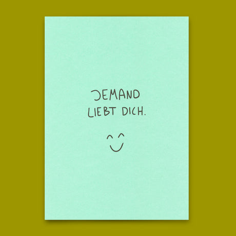 Deli Cards Postkarte "Jemand liebt dich" | Schöne Karte mit Spruch