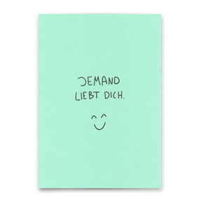 Deli Cards Postkarte "Jemand liebt dich" | Schöne Karte mit Spruch