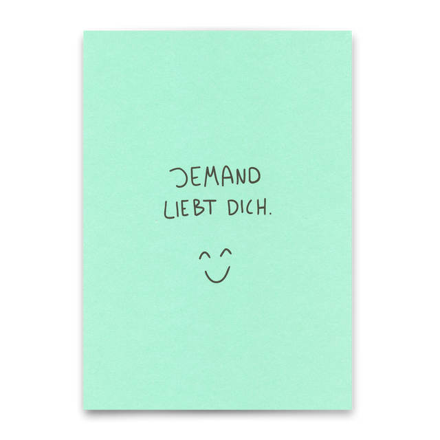 Deli Cards Postkarte "Jemand liebt dich" | Schöne Karte mit Spruch